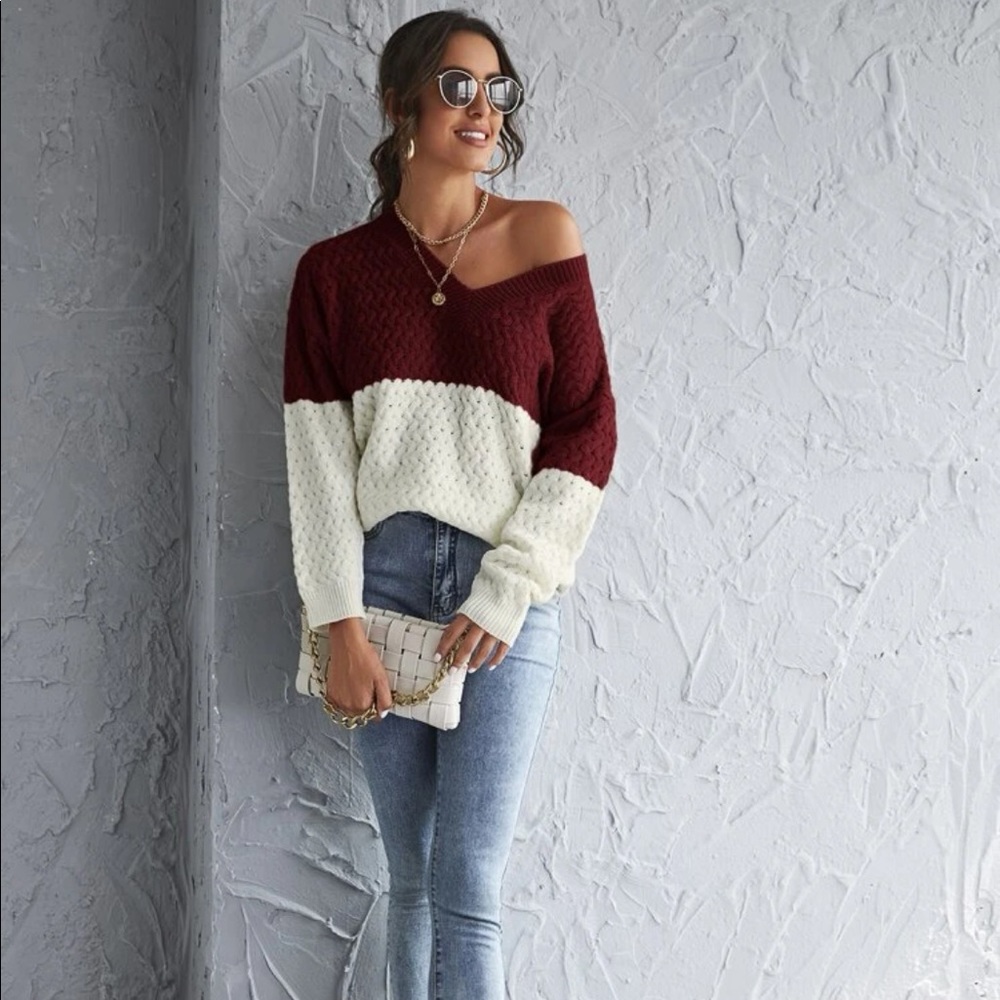 SHEIN Drop Shoulder colorblock sweater